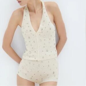 Zara knit rhinestone set